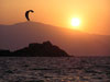 kitesurfing in the sunset in Mikri Vigla, Naxos