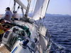 sailing in Mikri Vigla, Naxos Island